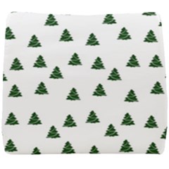 Green Christmas Trees White Seat Cushion