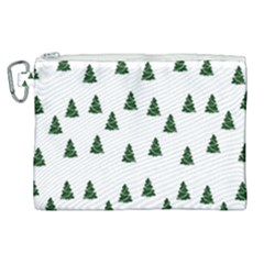 Green Christmas Trees White Canvas Cosmetic Bag (xl)