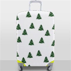 Green Christmas Trees White Luggage Cover (large)