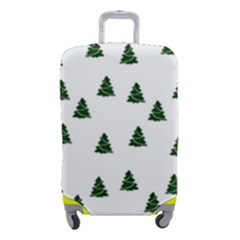 Green Christmas Trees White Luggage Cover (small)