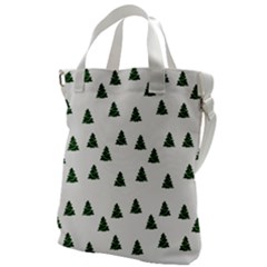 Green Christmas Trees White Canvas Messenger Bag