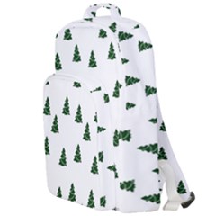 Green Christmas Trees White Double Compartment Backpack