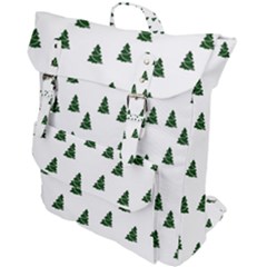 Green Christmas Trees White Buckle Up Backpack