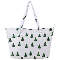 Green Christmas Trees White Full Print Shoulder Bag