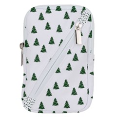 Green Christmas Trees White Belt Pouch Bag (small)