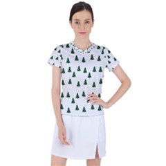 Green Christmas Trees White Women s Sports Top