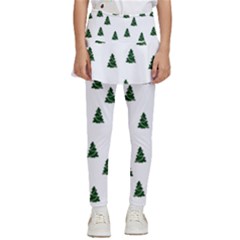 Green Christmas Trees White Kids  Skirted Pants