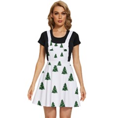 Green Christmas Trees White Apron Dress by TetiBright