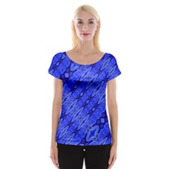 Abstract Tech Modern Pattern Cap Sleeve Top