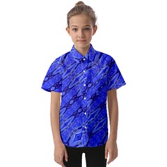 Abstract Tech Modern Pattern Kids  Short Sleeve Shirt by dflcprintsclothing