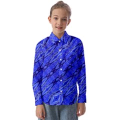 Abstract Tech Modern Pattern Kids  Long Sleeve Shirt by dflcprintsclothing