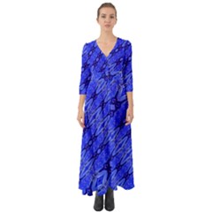 Abstract Tech Modern Pattern Button Up Boho Maxi Dress