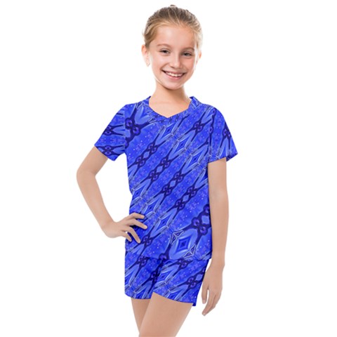 Abstract Tech Modern Pattern Kids  Mesh Tee And Shorts Set by dflcprintsclothing