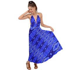 Abstract Tech Modern Pattern Backless Maxi Beach Dress by dflcprintsclothing