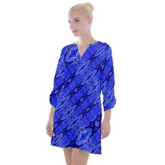 Abstract Tech Modern Pattern Open Neck Shift Dress by dflcprintsclothing