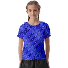 Abstract Tech Modern Pattern Kids  Frill Chiffon Blouse by dflcprintsclothing