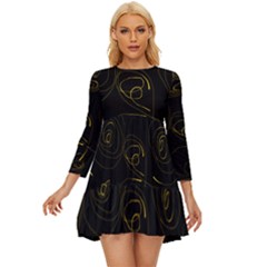 Fish 711 Long Sleeve Babydoll Dress