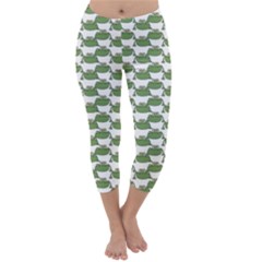 Funny Frog Cartoon Drawing Motif Pattern Capri Winter Leggings  by dflcprintsclothing