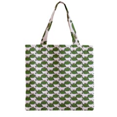 Funny Frog Cartoon Drawing Motif Pattern Zipper Grocery Tote Bag by dflcprintsclothing