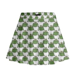 Funny Frog Cartoon Drawing Motif Pattern Mini Flare Skirt