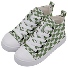 Funny Frog Cartoon Drawing Motif Pattern Kids  Mid-top Canvas Sneakers by dflcprintsclothing