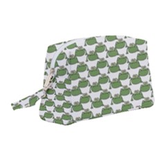 Funny Frog Cartoon Drawing Motif Pattern Wristlet Pouch Bag (medium) by dflcprintsclothing