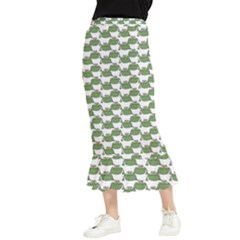 Funny Frog Cartoon Drawing Motif Pattern Maxi Fishtail Chiffon Skirt by dflcprintsclothing