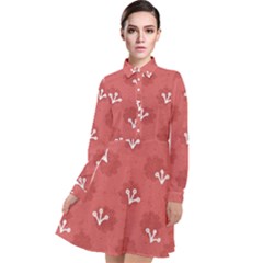 Background Graphic Wallpaper Decor Backdrop Design Art Pink Long Sleeve Chiffon Shirt Dress by Pakemis