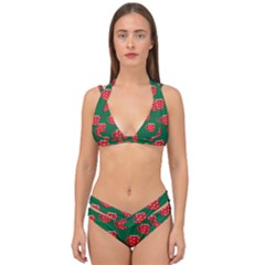 Christmas Coffee Double Strap Halter Bikini Set