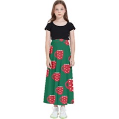 Christmas Coffee Kids  Flared Maxi Skirt