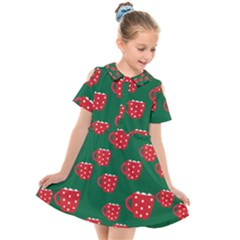 Christmas Coffee Kids  Short Sleeve Shirt Dress