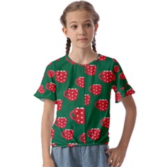 Christmas Coffee Kids  Cuff Sleeve Scrunch Bottom Tee