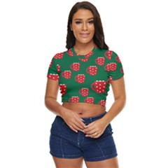 Christmas Coffee Side Button Cropped Tee by designsbymallika