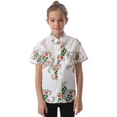 Background Ornamental Pattern Graphic Seamless Kids  Short Sleeve Shirt by Pakemis