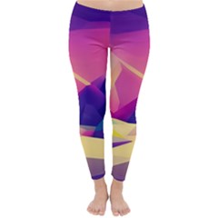 Abstract Geometric Landscape Art 3d Render Classic Winter Leggings by Pakemis