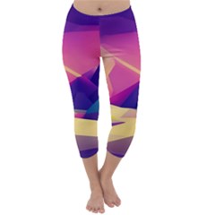 Abstract Geometric Landscape Art 3d Render Capri Winter Leggings  by Pakemis