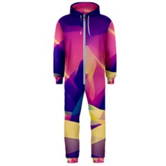 Abstract Geometric Landscape Art 3d Render Hooded Jumpsuit (men) by Pakemis