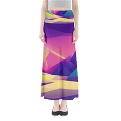 Abstract Geometric Landscape Art 3d Render Full Length Maxi Skirt by Pakemis