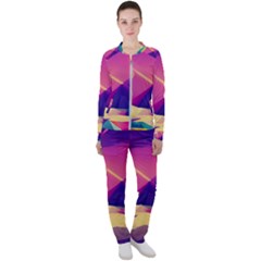 Abstract Geometric Landscape Art 3d Render Casual Jacket And Pants Set by Pakemis