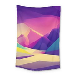 Abstract Geometric Landscape Art 3d Render Small Tapestry by Pakemis