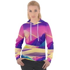 Abstract Geometric Landscape Art 3d Render Women s Overhead Hoodie