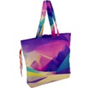 Abstract Geometric Landscape Art 3d Render Drawstring Tote Bag View2