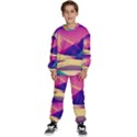 Abstract Geometric Landscape Art 3d Render Kids  Sweatshirt set View1