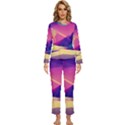 Abstract Geometric Landscape Art 3d Render Womens  Long Sleeve Lightweight Pajamas Set View1