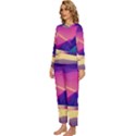 Abstract Geometric Landscape Art 3d Render Womens  Long Sleeve Lightweight Pajamas Set View2