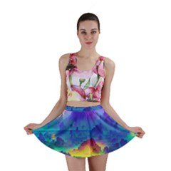 Abstract Geometric Landscape Art 3d Mini Skirt by Pakemis