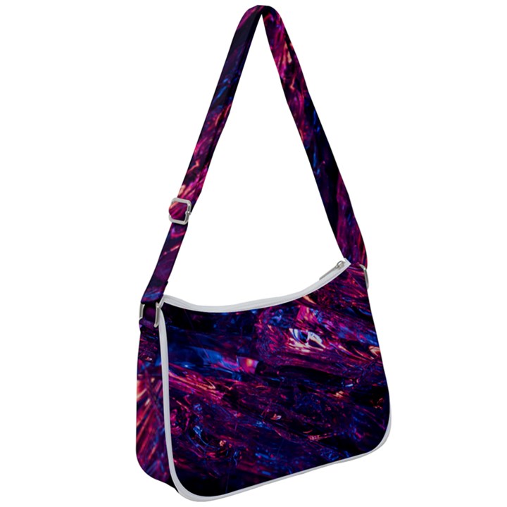 Space Futuristic Shiny Abstraction Zip Up Shoulder Bag