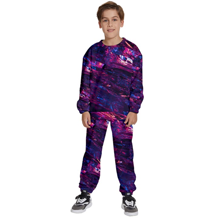 Space Futuristic Shiny Abstraction Kids  Sweatshirt set