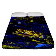 Space Futuristic Shiny Abstraction Flash Colorful Fitted Sheet (california King Size) by Pakemis