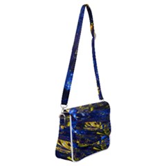 Space Futuristic Shiny Abstraction Flash Colorful Shoulder Bag With Back Zipper by Pakemis